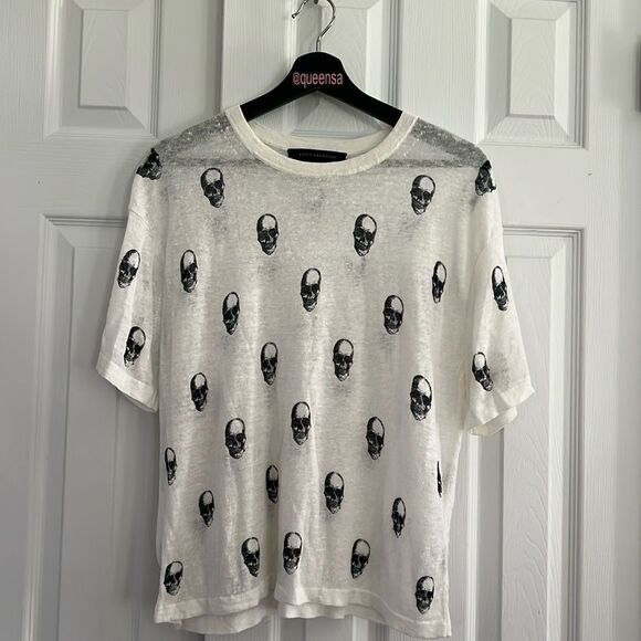 Skull Cashmere White Skull Print Tee - Picture 3 of 15